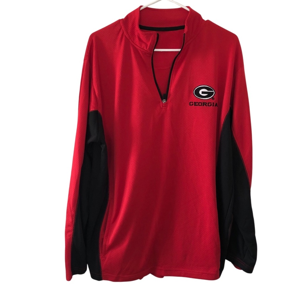 Georgia Bulldogs Red & Black Quarter-Zip Pullover Mens Large Collegiate Fan Gear